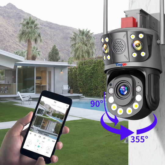 4g Surveillance Camera 10k 20mp 100x Zoom 3 Lenses App Control Two-way Communication Auto Tracking Multi Lens