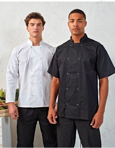 Coat Chef 100% Cotton made White with Short Sleeve PR664