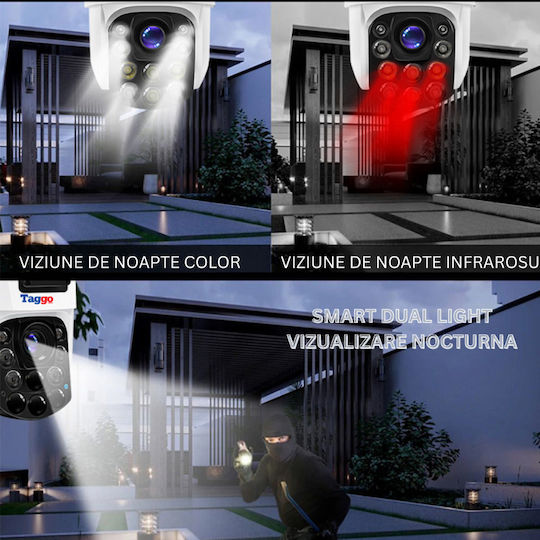 4k Wifi Surveillance Camera 100x 2 Lenses App Control Human Detection Ip66 Waterproof