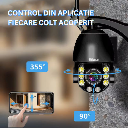 Cameră de Supraveghere 4G 4K Ultra HD Zoom Optic 100x Rotire Controlată prin Aplicație Impermeabilă IP66