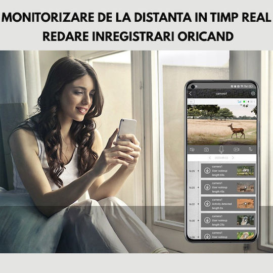 Cameră de Supraveghere Solară 4G 16MP Foto 4MP Video Panou Solar 4W Baterie 7800mAh Detectare Mișcare Audio Bidirecțional IP66