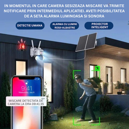 Surveillance Camera 4G Solar Charging Panel 20W 4K 12x Zoom FullHD Rain Charging App-Controlled Rotation IP66 Waterproof