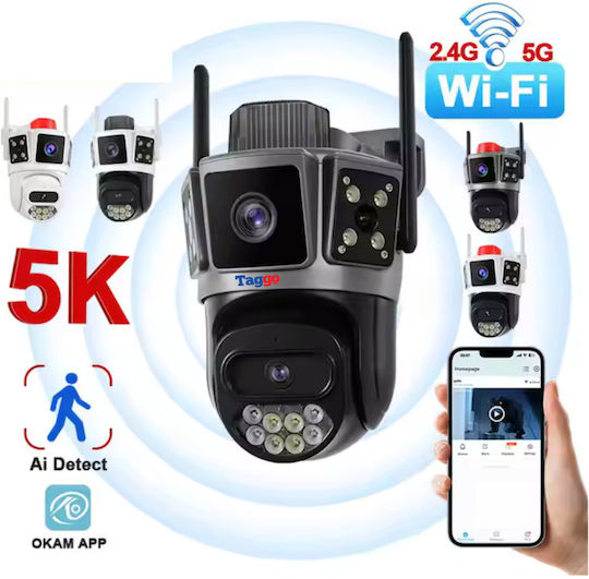 Wifi 6k Surveillance Camera 10mp 3 Screens Automatic Tracking App Control Waterproof Full Color
