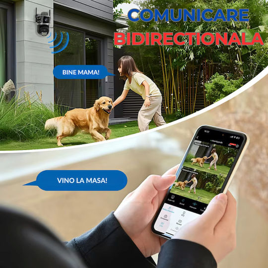 Wifi 6k Surveillance Camera 10mp 3 Screens Automatic Tracking App Control Waterproof Full Color