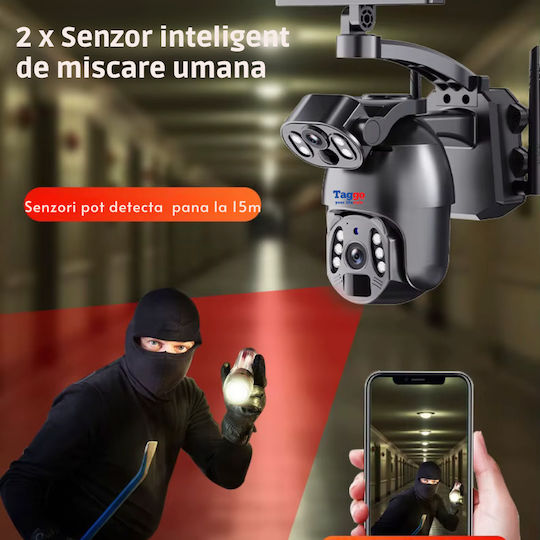 4G Ultra HD Surveillance Camera Dual 6MP Camera Solar Charging App-Controlled Rotation IP66 Waterproof