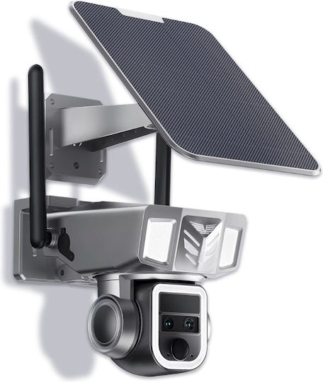 4g 2k Ultra Hd Surveillance Camera Dual Lens 20x Optical Zoom Solar Charging App-controlled Rotation Ip66 Water Resistant