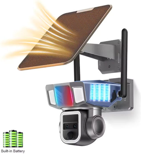 4g 2k Ultra Hd Surveillance Camera Dual Lens 20x Optical Zoom Solar Charging App-controlled Rotation Ip66 Water Resistant