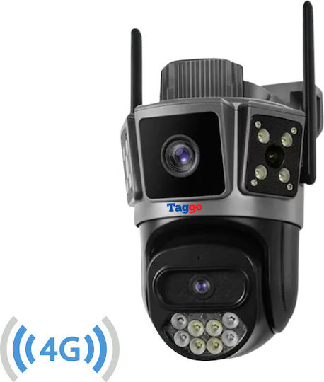 4g Sim Card Surveillance Camera 6k 10mp 3 Screens Automatic Tracking App Control Waterproof Full Color