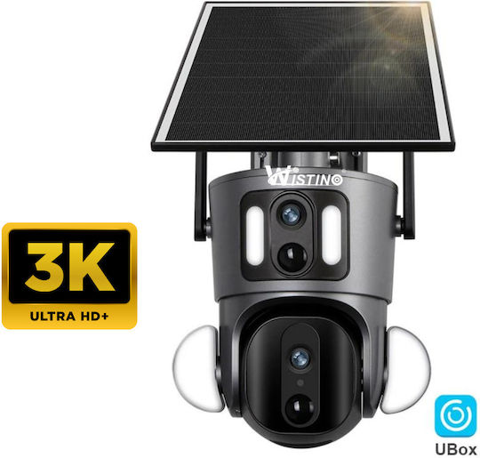 Dual Camera Surveillance Camera 6MP 4G 3K Ultra HD Solar Charging App-Controlled Rotation IP66 Waterproof