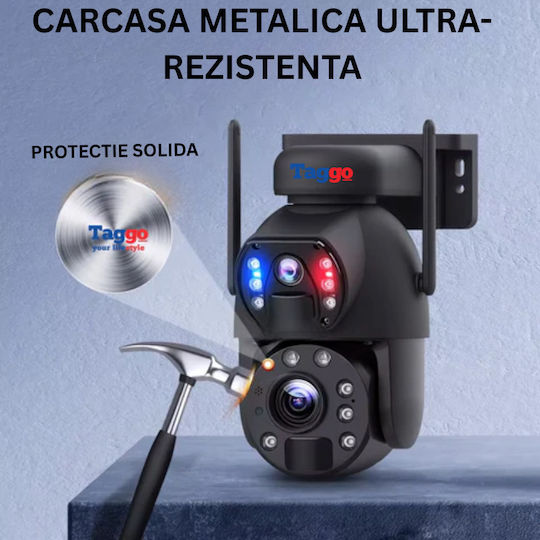 Cameră de Supraveghere 4G 3K Ultra HD Zoom 50x Cameră Dublă 10W Încărcare Solară Rotire Controlată prin Aplicație Impermeabilă IP66