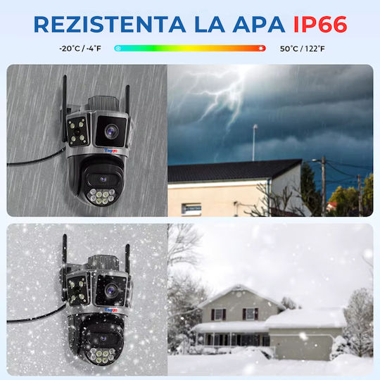 4g Sim Card Surveillance Camera 6k 10mp 3 Screens Automatic Tracking App Control Waterproof Full Color