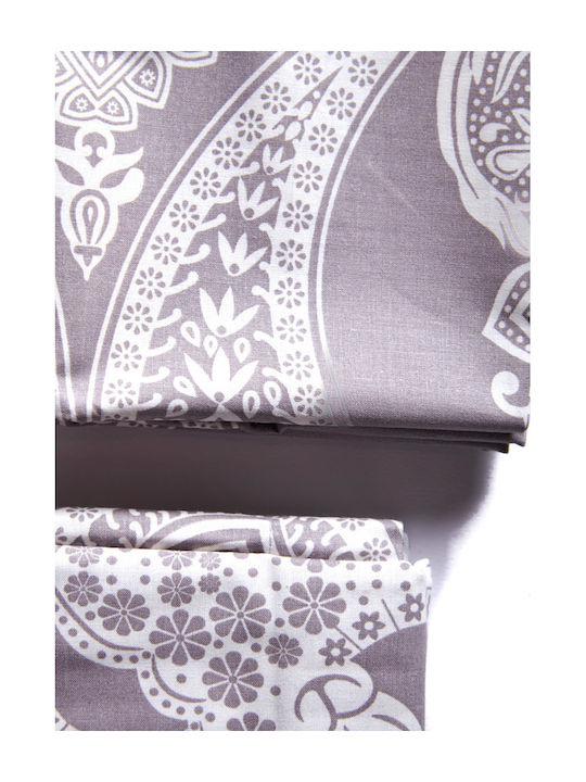 Comfort Σετ Σεντόνι με 1 Μαξιλαροθήκη King Size 270x245εκ. Γκρι (6τμχ)