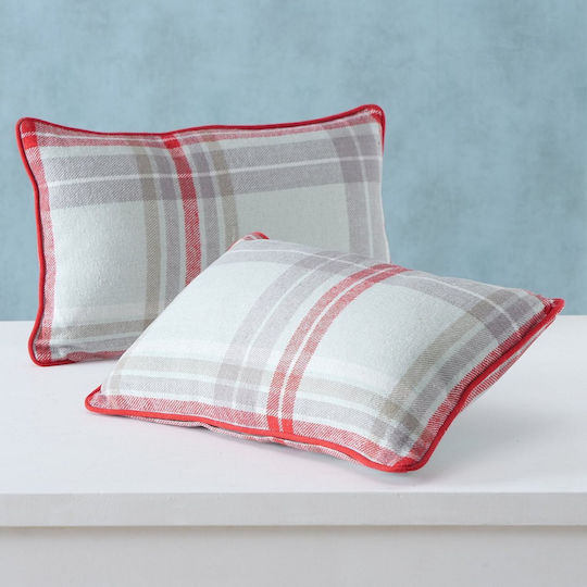 MSA Sofa Cushion from 100% Cotton Gray Red 20x30cm