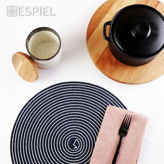 Espiel Σουπλά Στρογγυλό Πλαστικό Μπλε 38cm 6τμχ