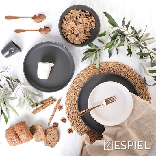 Espiel Σουπλά Στρογγυλό Ψάθινο Καφέ 40cm 6τμχ