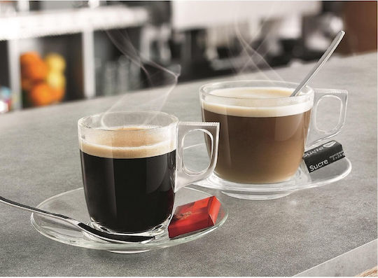 Bormioli Rocco Cup Saucer Glass Easy Bar Transparent (6pcs)