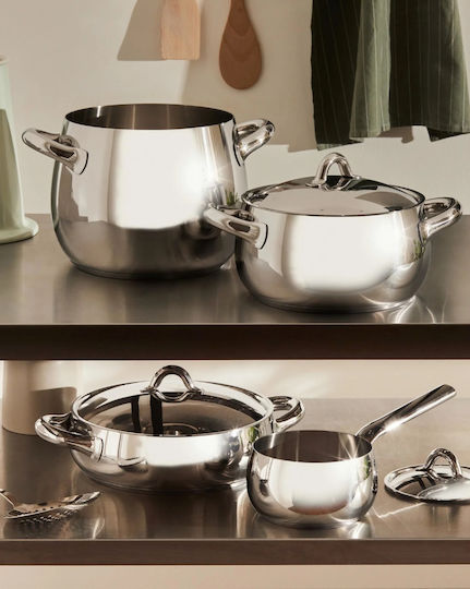 Alessi Rostfreier Stahl Kochgeschirr-Set aus 4 Teilen Alessi Rostfreier Stahl Kochgeschirr-Set aus 4 Teilen