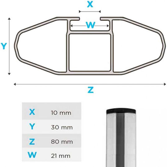 Menabo Aluminum Car Roof Bars Lince XL 135cm for Ford Mondeo 5D 2014 for Cars with Factory Roof Bars Set with Roof Rack Legs Silver