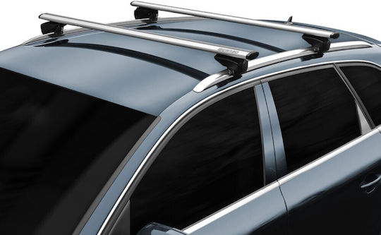 Menabo Aluminum Car Roof Bars Lince XL 135cm for Ford Focus 5D 2011>2018 for Cars with Factory Roof Bars Set with Roof Rack Legs Silver