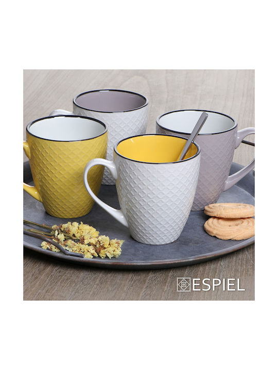 Espiel Cookie Delight Jumbo Κούπα Κεραμική Κρεμ-Κίτρινη 560ml 6τμχ