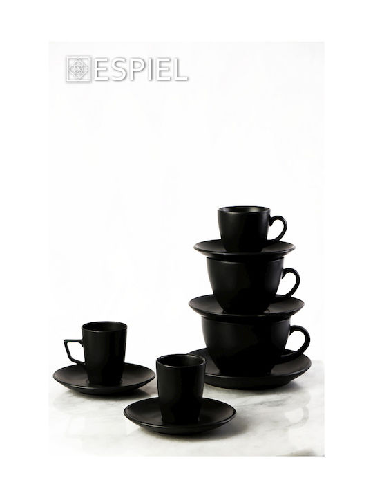 Espiel Morgan Κούπα Κεραμική Μαύρη 280ml 6τμχ