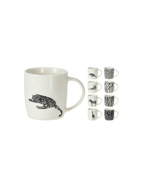 Koopman Porcelain Mug in Various Designs White 350ml (Various Designs) 6 Pieces
