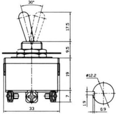 6P 10A/250V KN3C-203A-A3 Διακόπτης Λεβιέ Ασημί 10τμχ