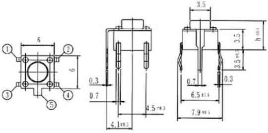 On-Off switch Tact 1pcs