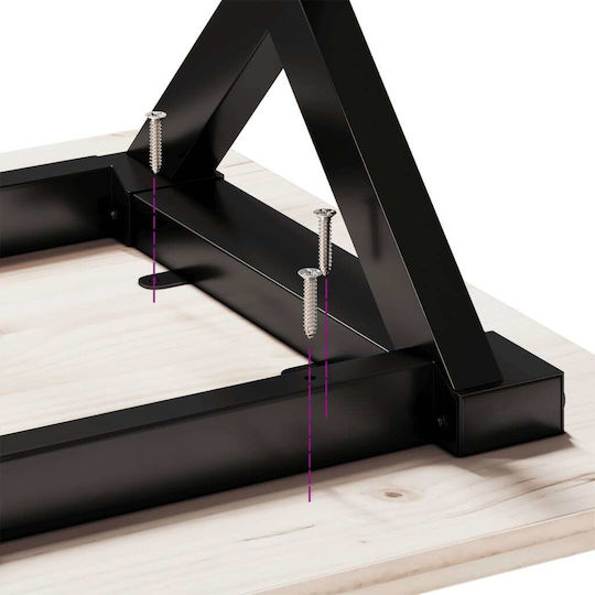 vidaXL Tischständer aus Metall in Schwarz Farbe 70x30x43cm 2Stück