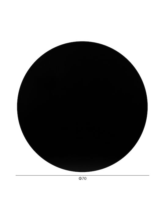 HomeMarkt Round Table Surface HPL Black 70x70x1.2cm HM5842.21 2 Pieces