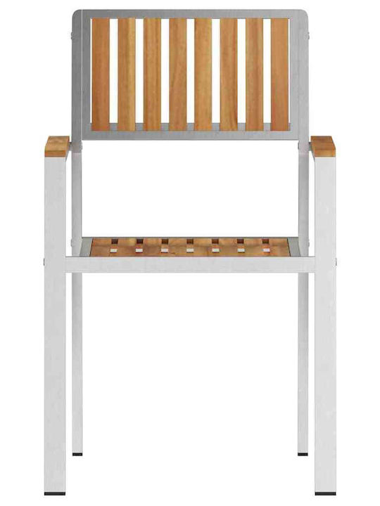 Outdoor-Stuhl Hölzernes Silver 2Stück 56x62x87εκ.