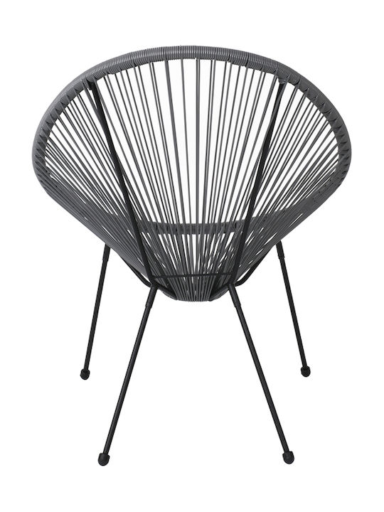 Πολυθρόνα Εξωτερικού Χώρου Rattan Acapulco Γκρι 2τμχ 73x79x86εκ.