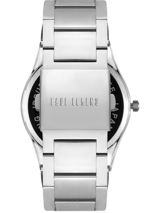Paul Lorens Мъжки Часовник 40mm На Батерия със Сребриста Метална Гривна