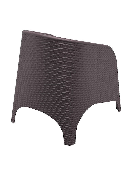 Outdoor Armchair Polypropylene Aruba Brown 74x75x80cm