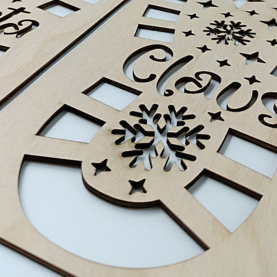 Wooden Santa Claus Footprints Christmas