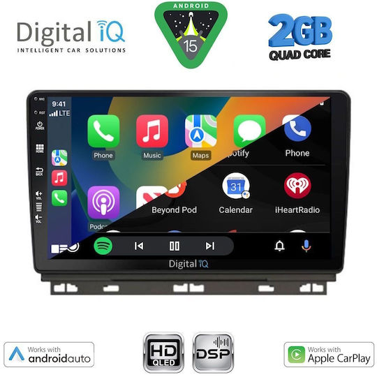 Digital IQ Car Audio System for Renault Clio / Captur 2019 (Bluetooth/USB/WiFi/GPS/Apple-Carplay/Android-Auto) with Touch Screen 9"