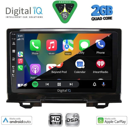 Digital IQ Car Audio System for Honda HR-V 2022 (Bluetooth/USB/WiFi/GPS/Apple-Carplay/Android-Auto) with Touch Screen 9"