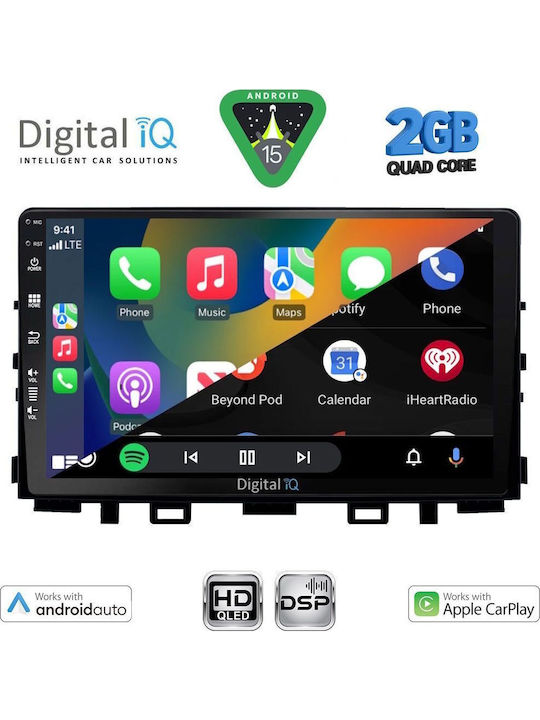 Digital IQ Car Audio System for Kia Rio / Stonic 2018 (Bluetooth/USB/WiFi/GPS/Apple-Carplay/Android-Auto) with Touch Screen 9"