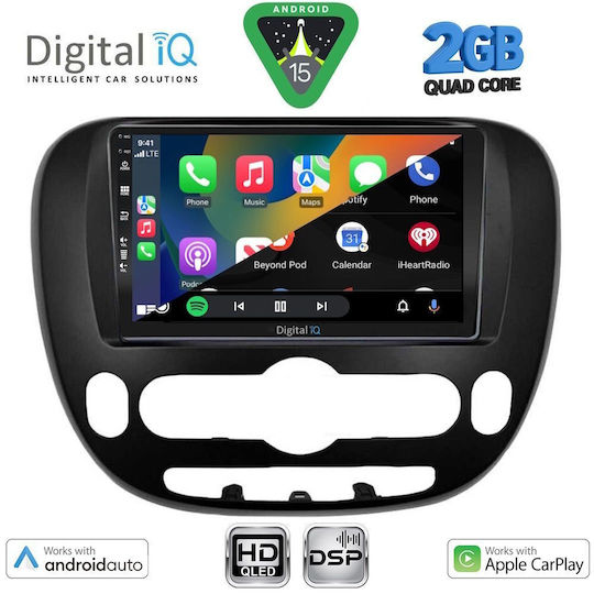 Digital IQ Ηχοσύστημα Αυτοκινήτου για Kia Soul 2014 (Bluetooth/USB/WiFi/GPS/Apple-Carplay/Android-Auto) με Οθόνη Αφής 9"
