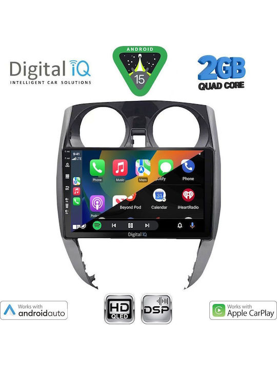Digital IQ Car Audio System for Nissan Note 2012-2020 (Bluetooth/USB/WiFi/GPS/Apple-Carplay/Android-Auto) with Touch Screen 10"
