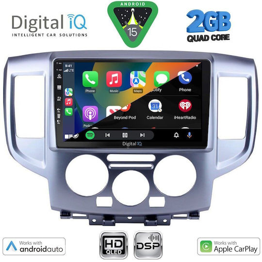 Digital IQ Car Audio System for Nissan NV200 2009-2020 (Bluetooth/USB/WiFi/GPS/Apple-Carplay/Android-Auto) with Touch Screen 9"
