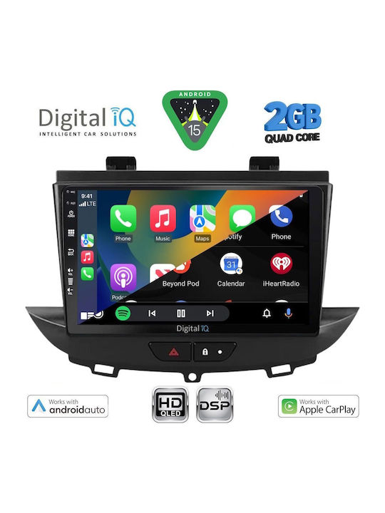 Digital IQ Auto-Audiosystem für Opel Crossland / Grandland 2018 (Bluetooth/USB/WiFi/GPS/Apple-Carplay/Android-Auto) mit Touchscreen 9"
