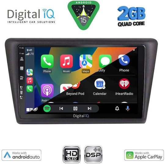 Digital IQ Ηχοσύστημα Αυτοκινήτου για Skoda Rapid 2014-2019 (Bluetooth/USB/WiFi/GPS/Apple-Carplay/Android-Auto) με Οθόνη Αφής 9"