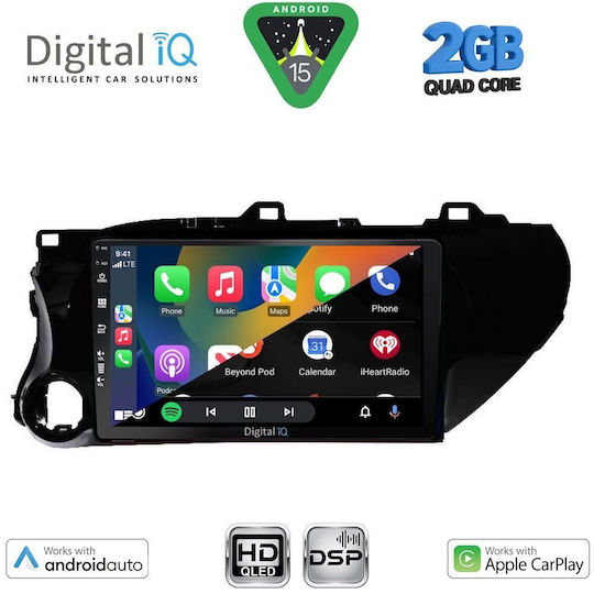 Digital IQ Car Audio System for Toyota Hilux 2017 (Bluetooth/USB/WiFi/GPS/Apple-Carplay/Android-Auto) with Touch Screen 10"