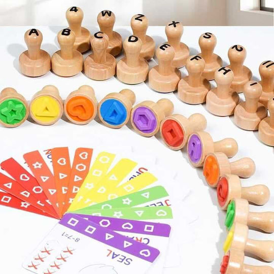 bebeLOGIC Montessori Lernspiel Buchstaben und Zahlen aus Holz