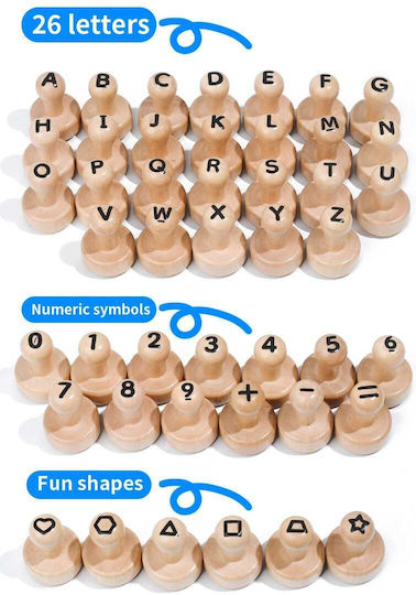 bebeLOGIC Montessori Lernspiel Buchstaben und Zahlen aus Holz