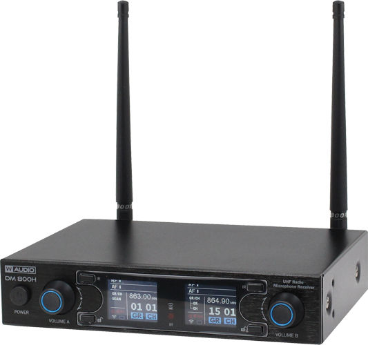 W-Audio DM 800H Twin Handheld UHF (863.0Mhz-865.0Mhz) Σετ Ασύρματο Μικρόφωνο Χειρός για Φωνητικά