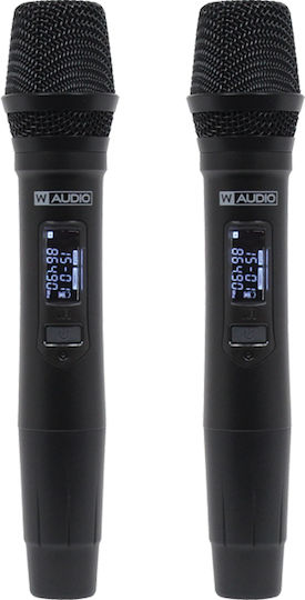 W-Audio DM 800H Twin Handheld UHF (863.0Mhz-865.0Mhz) Σετ Ασύρματο Μικρόφωνο Χειρός για Φωνητικά