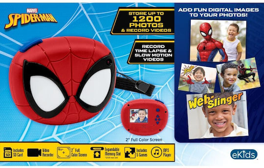 eKids Spiderman SM-533 Детски Фотоапарат 2МР Червена