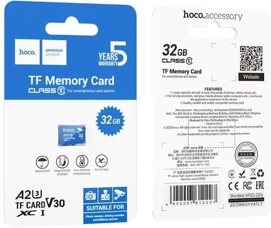 Hoco microSDHC 32GB V30 30MB/s